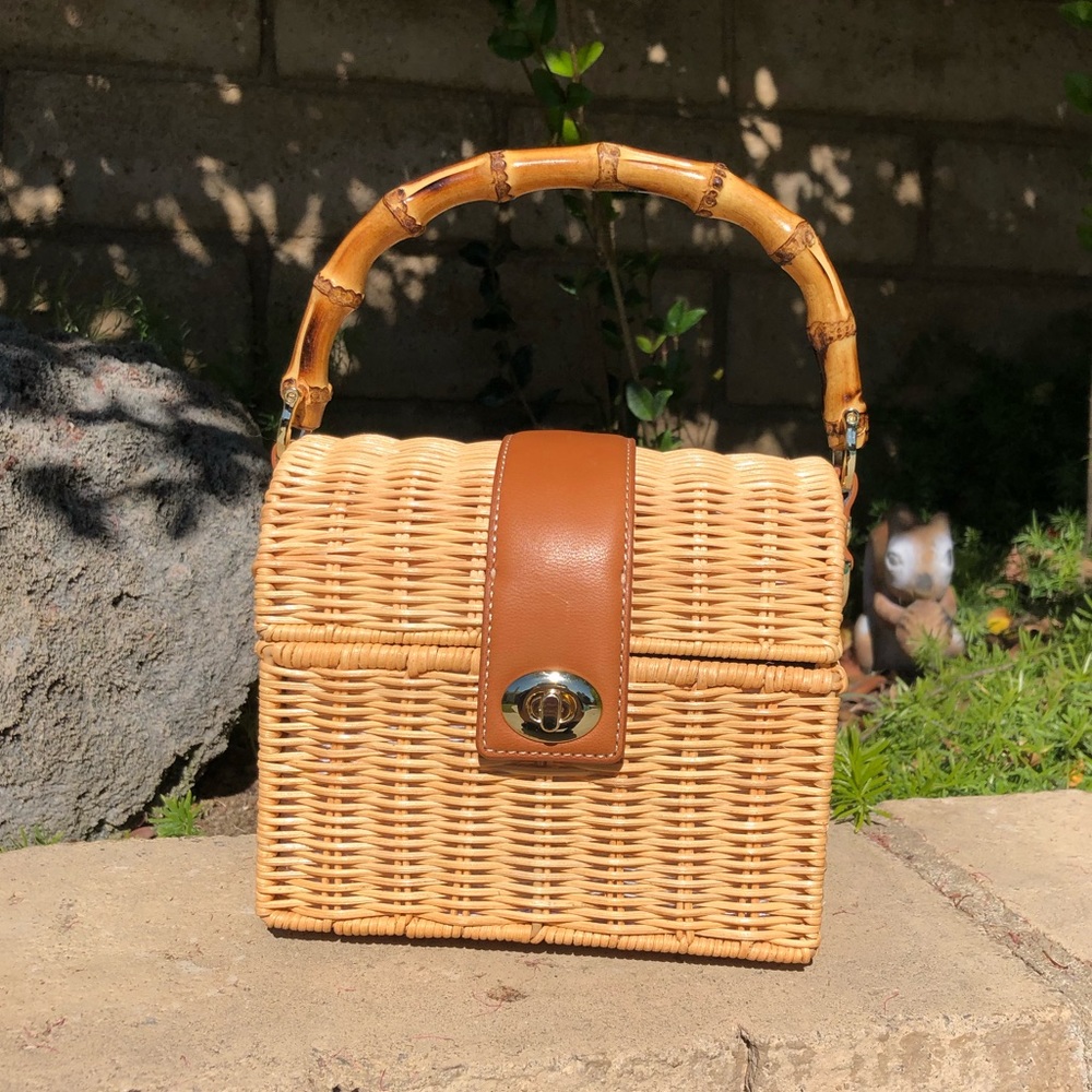 J.McLaughlin mini wicker handbag